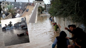 Gazze Şeridi'nde cadde ve sokaklar sular altında