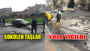 Sel, taşları yerinden söktü