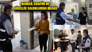 Büyükşehir'den salonlara maske dağıtımı