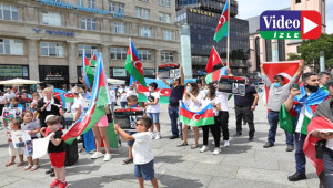 Almanya'da Ermenistan'ın saldırıları protesto edildi