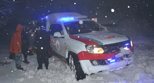 Hasta kardeşler, zorlu şartlarda hastaneye yetiştirildi!