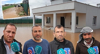 Tahliye kanalı olmayınca sel köyü bastı