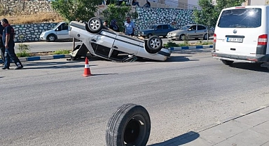 Kontrolden çıkan otomobil takla attı: 1 yaralı