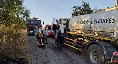 Arguvan’da anız yangını korkuya neden oldu