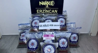 Erzincan'da 55 kilo uyuşturucu skunk ele geçirildi