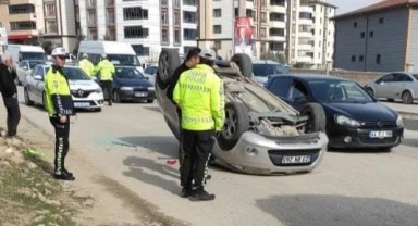 Elazığ’da otomobil ters döndü: 1 yaralı