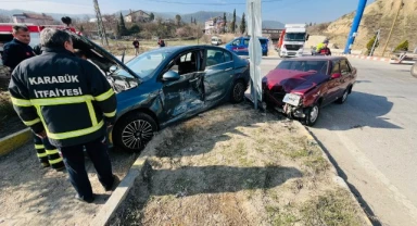 Karabük’te iki otomobil çarpıştı: 3 yaralı