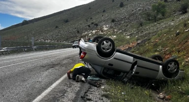 Kontrolden çıkan otomobil takla attı: 1 yaralı