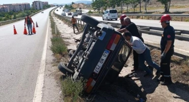 Kırıkkale'de otomobil takla attı: 1 yaralı