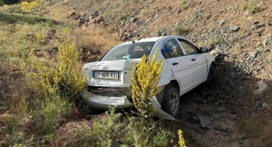 Komşu ilde otomobil şarampole yuvarlandı: yaralılar var