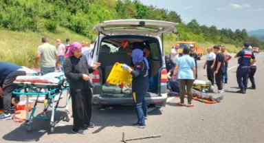 Minibüs takla attı: 1 ölü, 10 yaralı