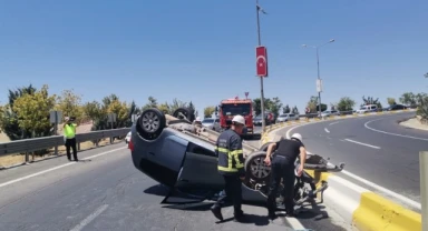 Mardin’de otomobil takla attı: 1 yaralı