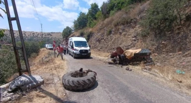 Traktör 30 metrelik şarampole uçtu: 1 ölü