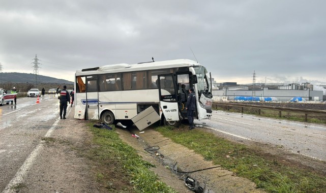 İşçi servisi kaza yaptı: 18 yaralı