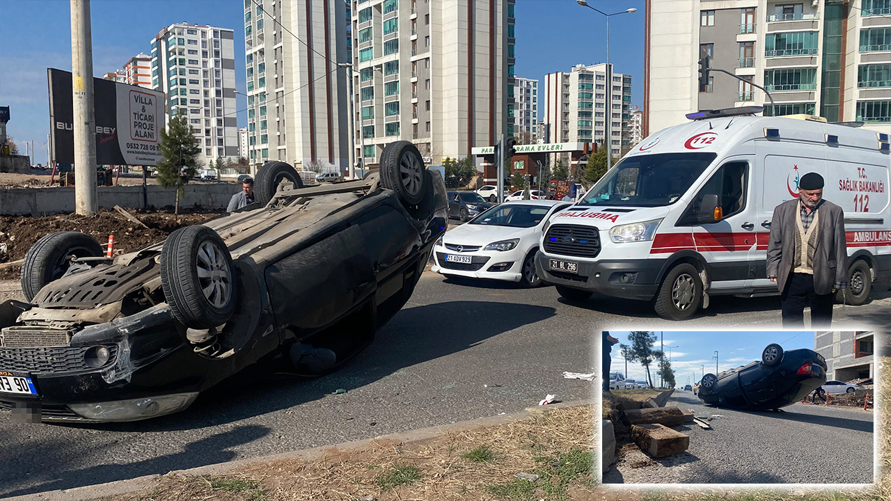 Diyarbakır'da otomobil takla attı: 6 yaralı