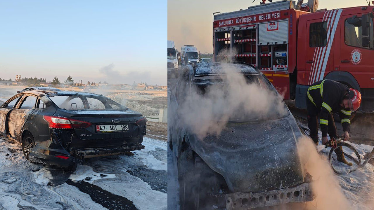 Şanlıurfa’da seyir halindeki otomobil alev topuna döndü!